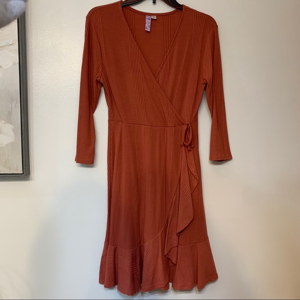 Francesca’s Orange Wrap Dress